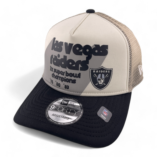 New Era Las Vegas Raiders NFL Champ 9Forty A-Frame Snapback Mesh Back Hat Cap