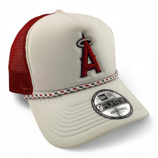 New Era Los Angeles Angels Rope A-Frame Trucker 9FORTY Adjustable Snapback Hat