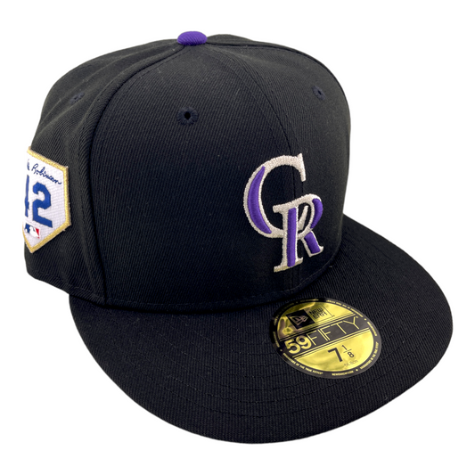 New Era Colorado Rockies #42 Jackie Robinson Patch Black UV 59FIFTY Fitted Hat Cap