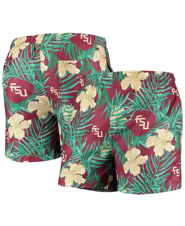 FOCO Florida State Seminoles FSU Floral Island Palm Swim Trunks Mens Size 2XL