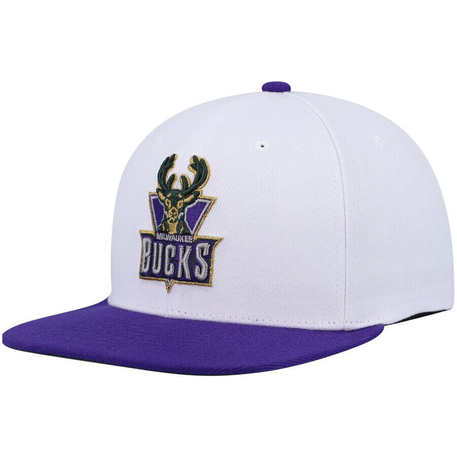 Mitchell & Ness Milwaukee Bucks NBA 50th Anniversary Patch White Snapback Hat