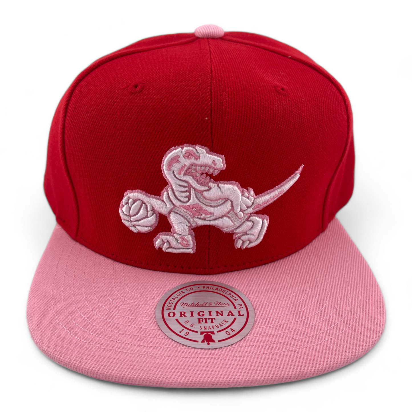 Mitchell & Ness Toronto Raptors NBA Sweatheart 2-Tone Pink/Red Snapback Hat Cap