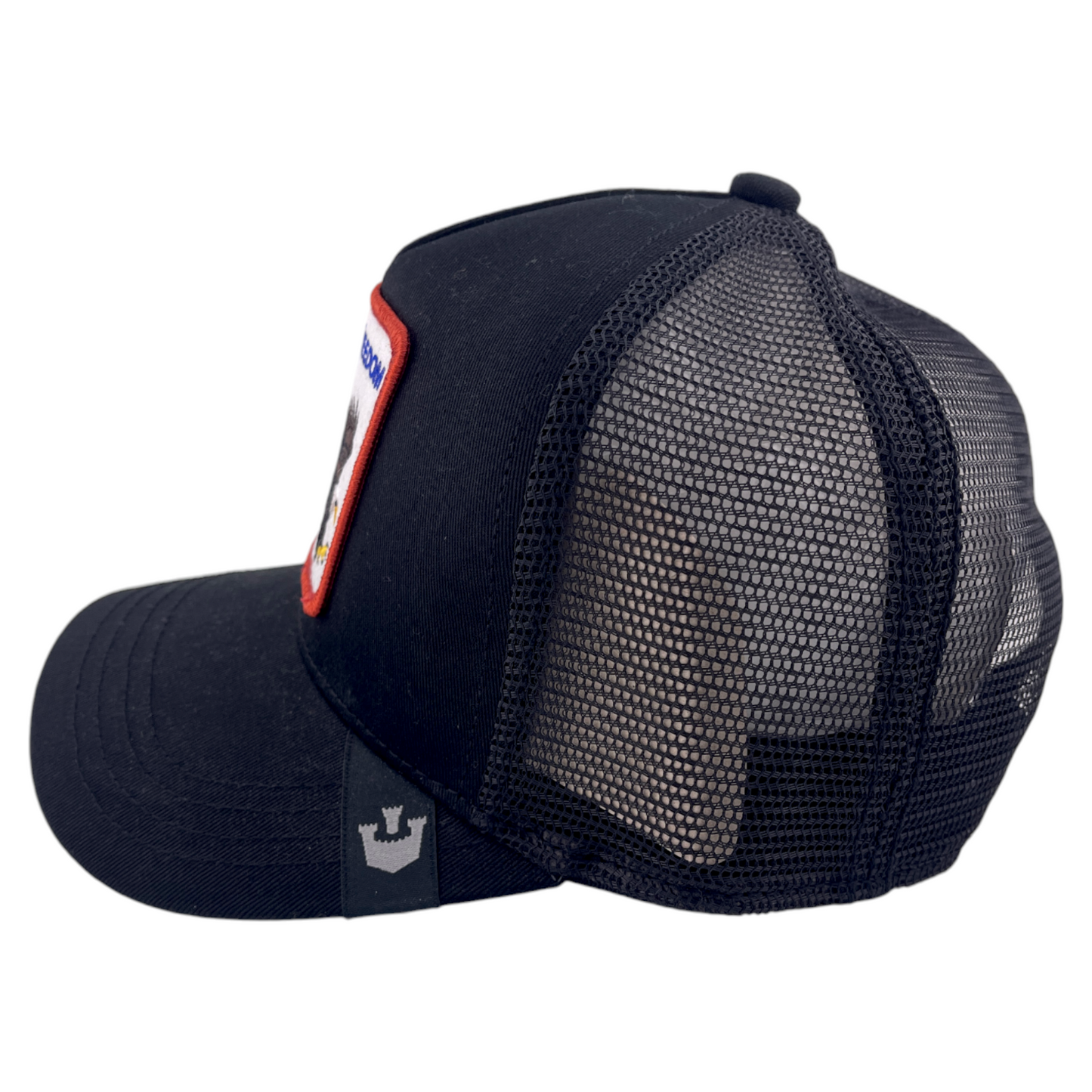 Goorin Bros The Freedom Eagle Farm All Black Mesh Back Trucker Snapback Hat Cap