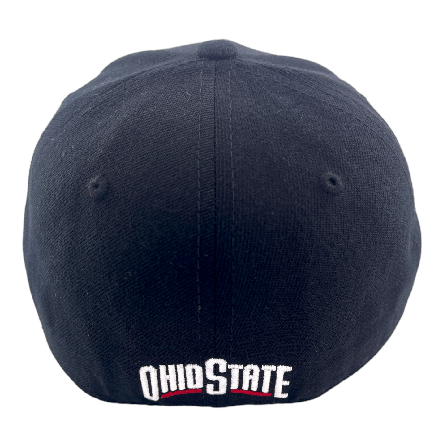 Ohio State University Buckeyes Black/Red Logo Memory Fit Fitted Baseball Hat Cap