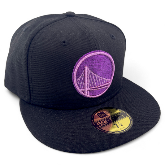 New Era Golden State Warriors NBA Metallic Purple/Black 59Fifty Fitted Hat Cap