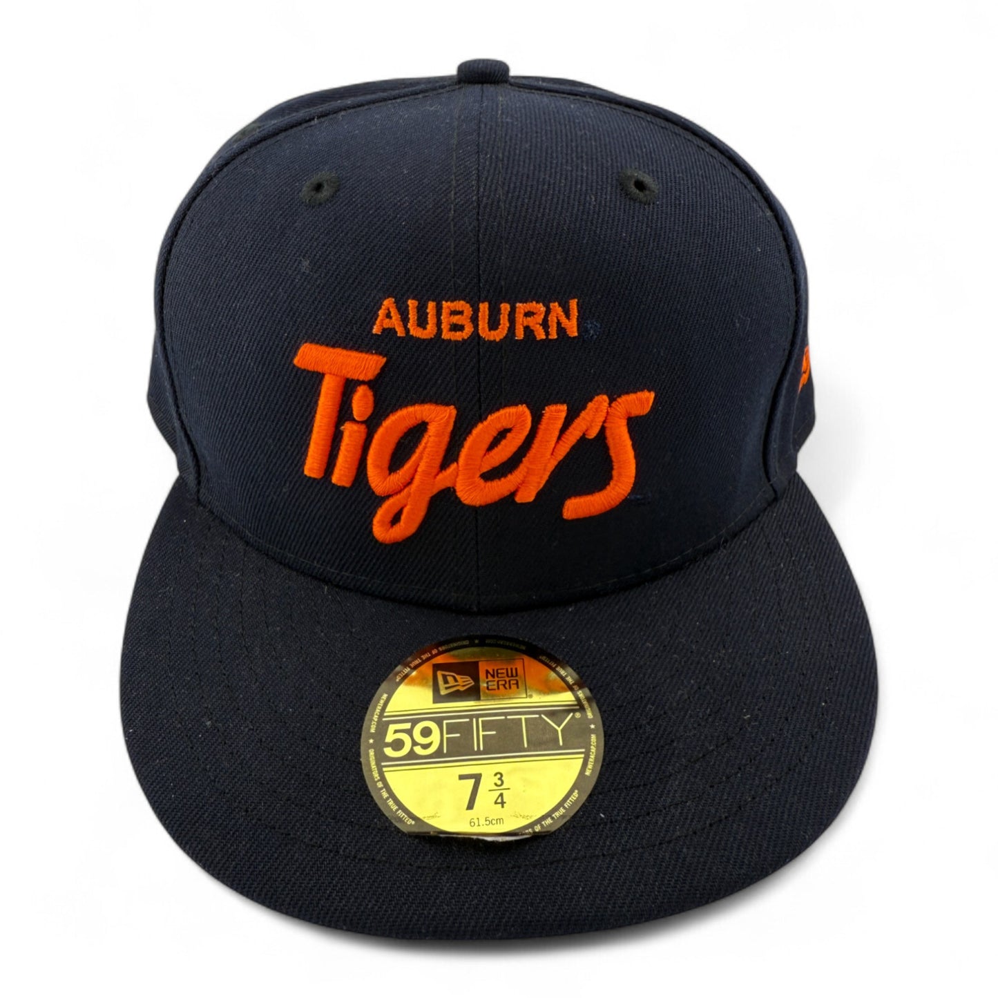 New Era Auburn University Tigers NCAA Script Logo Navy 59Fifty Fitted Hat Cap
