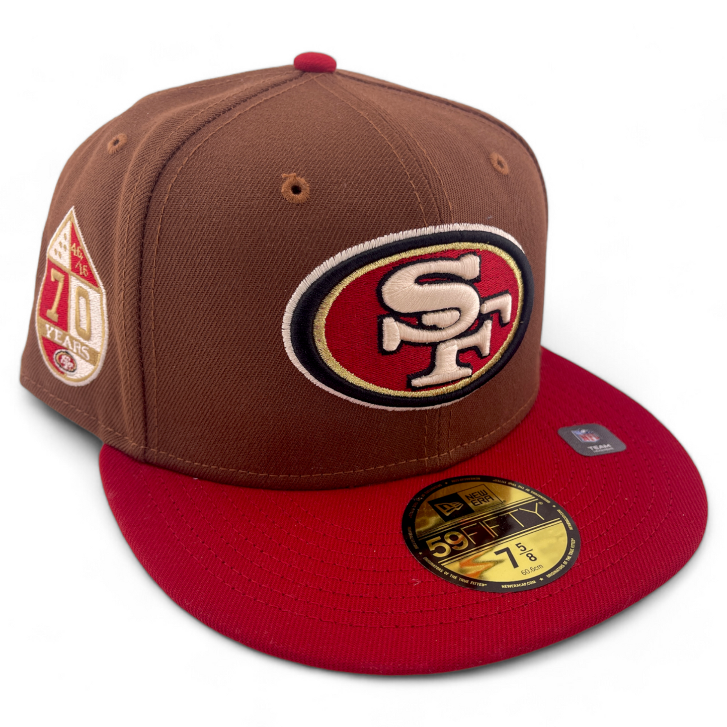 New Era San Francisco 49ers NFL Harvest Pack 70th Patch Tan 59Fifty Fitted Hat