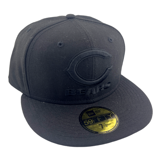 New Era Chicago Bears All Blacked Out Logo Black/Grey UV 59FIFTY Fitted Hat cap