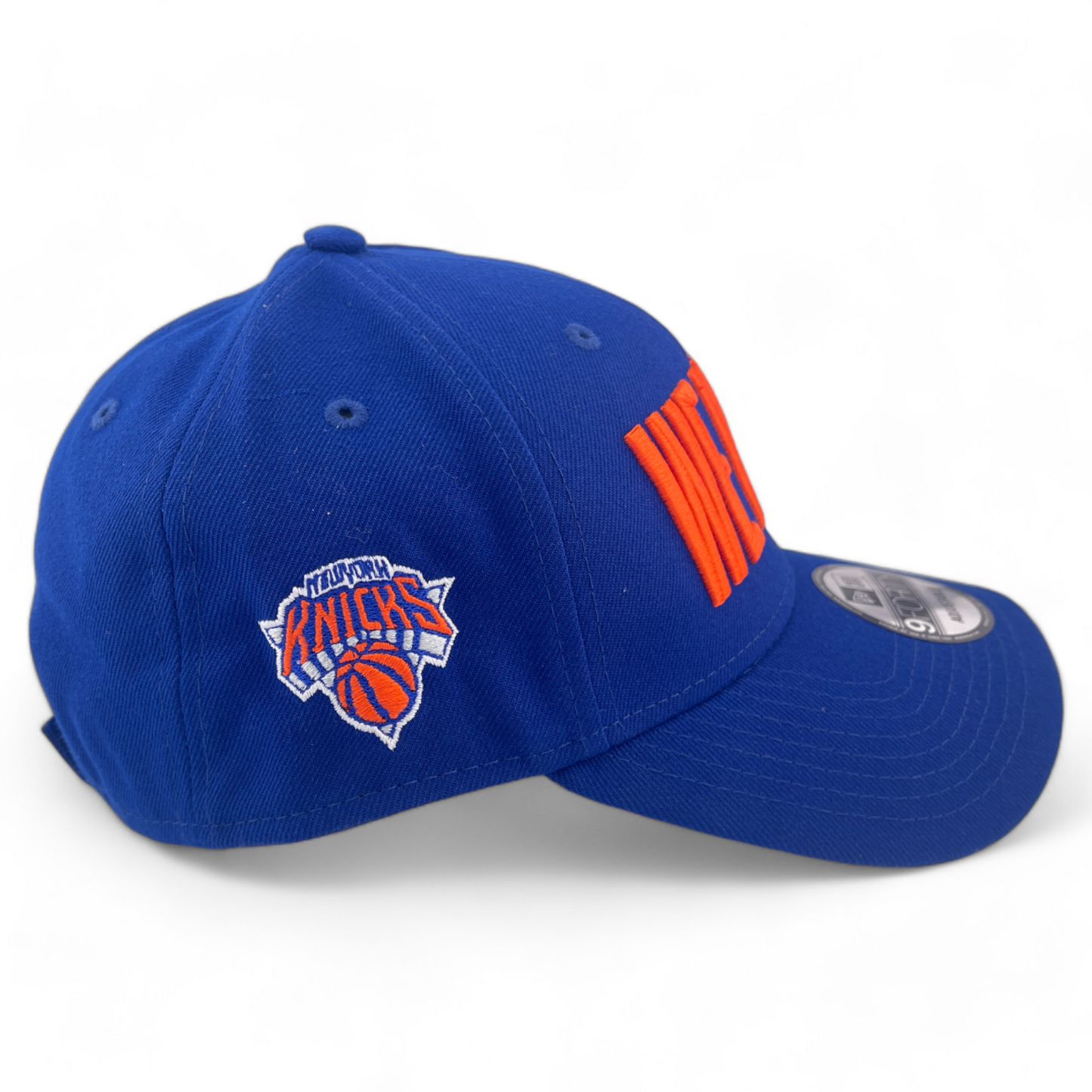 New Era New York Knicks “We Here” Blue Orange Patch 9Forty Adjustable Hat Cap