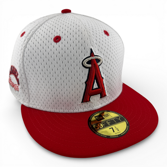 New Era Los Angeles Angels MLB Throwback Jersey Mesh Red 59Fifty Fitted Hat Cap