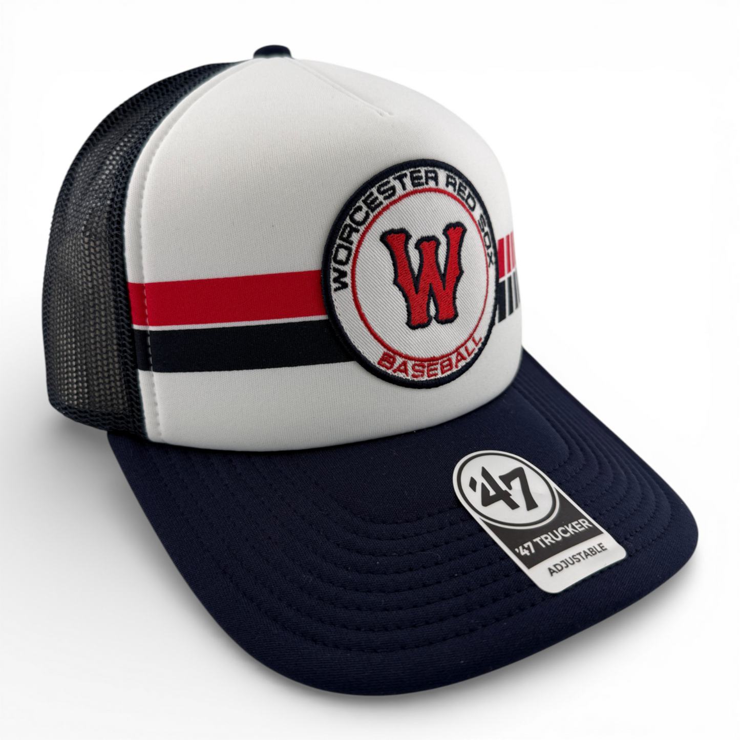 '47 Brand Worcester Red Sox WooSox Wax Pack Foam Trucker Snapback Adjustable Hat