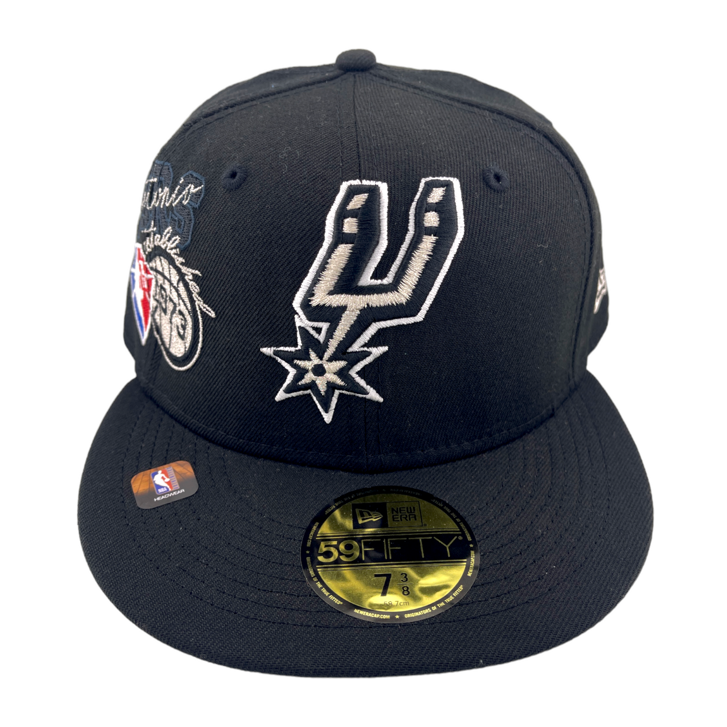 New Era San Antonio Spurs Back Half 75th Patch Black/Grey UV 59Fifty Fitted Hat Cap