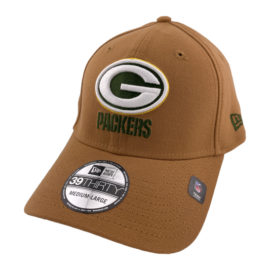 New Era Green Bay Packers NFL Bronze Tan Brown 39Thirty Flex Fit Hat Cap