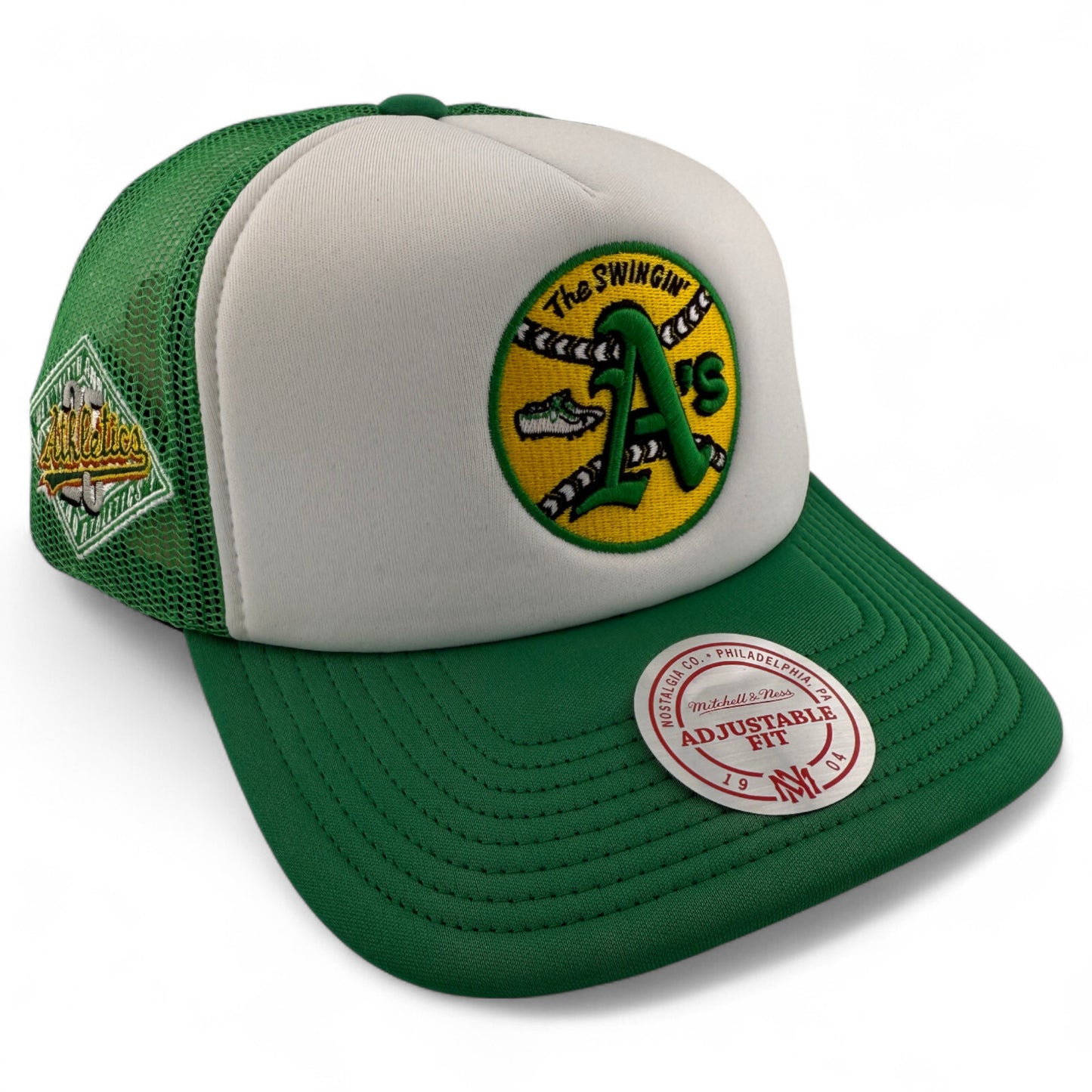 Mitchell & Ness Oakland Athletics A's A-Frame Foam Trucker Adjustable Snapback