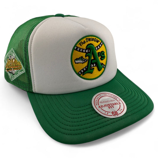Mitchell & Ness Oakland Athletics A's A-Frame Foam Trucker Adjustable Snapback