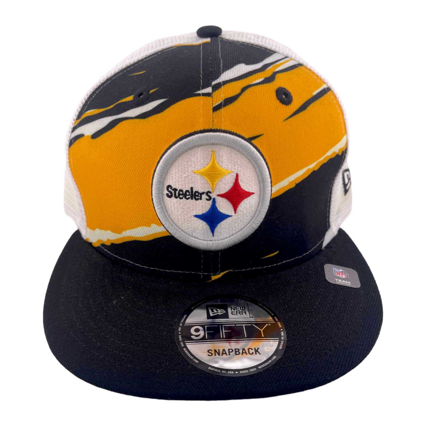 ~NEW DROP~ New Era Pittsburgh Steelers NFL Tear Trucker 9FIFTY Mesh Back Snapback Hat Cap