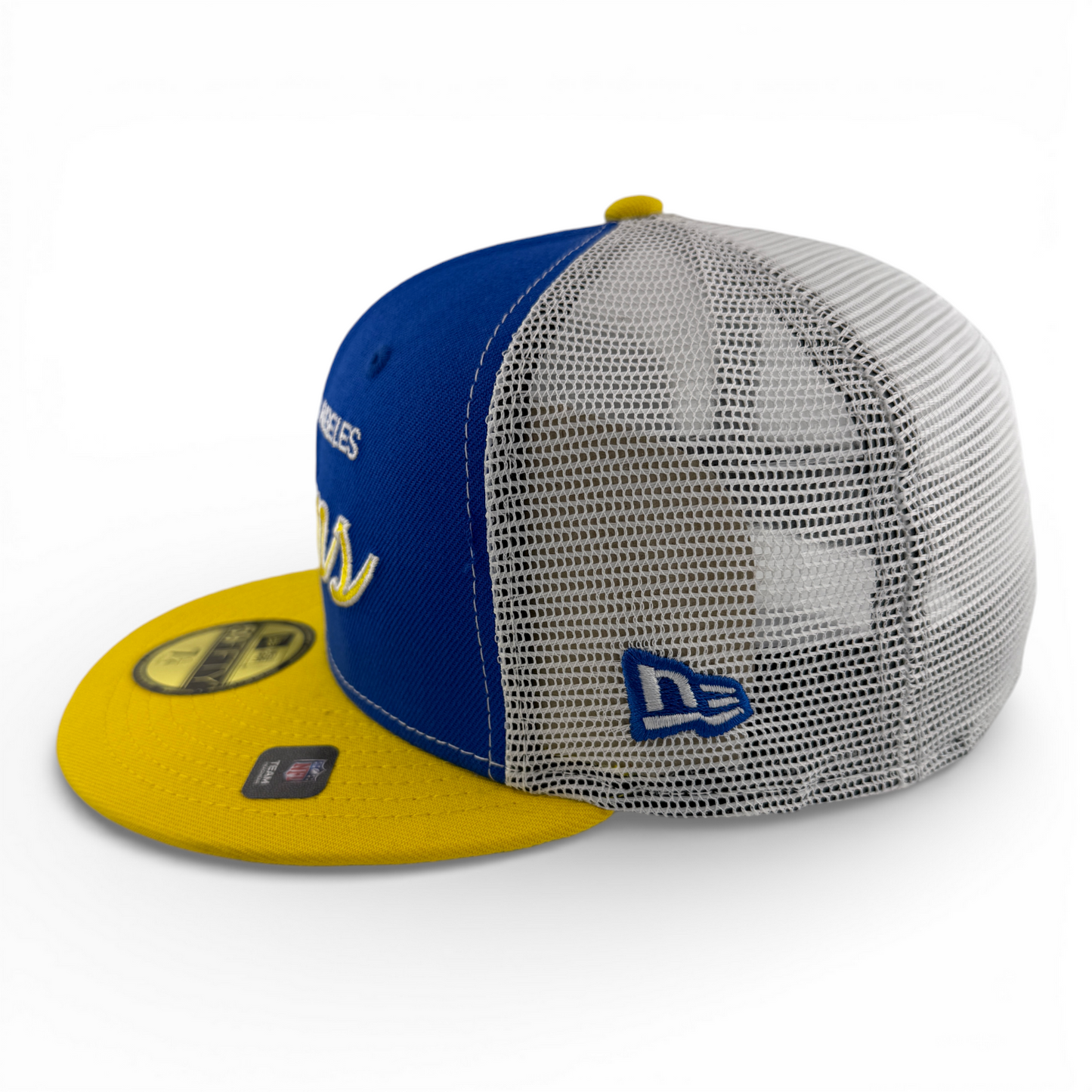 New Era Los Angeles Rams NFL Draft ‘04 Lids Script Mesh 59FIFTY Fitted Hat Cap