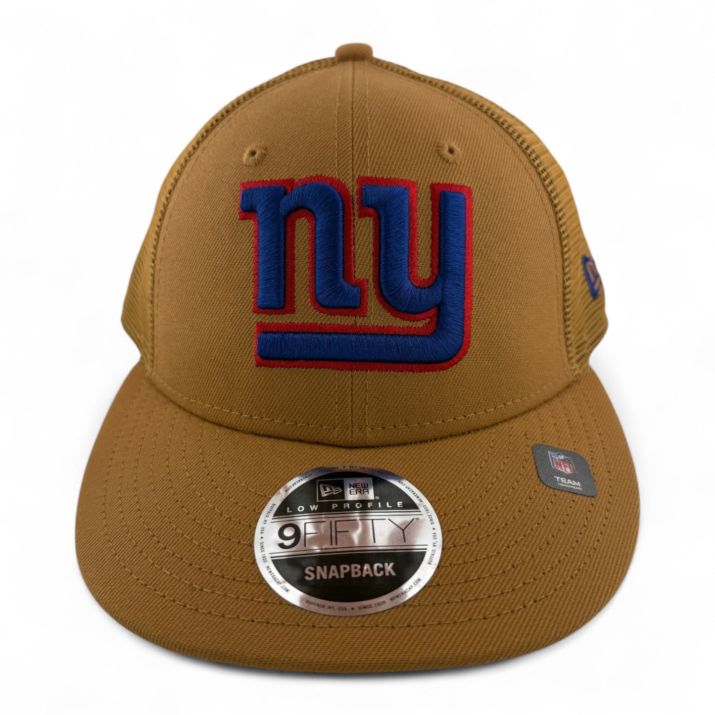 New Era New York Giants Tan Khaki Bronze Mesh 9Fifty Low Profile Snapback Hat