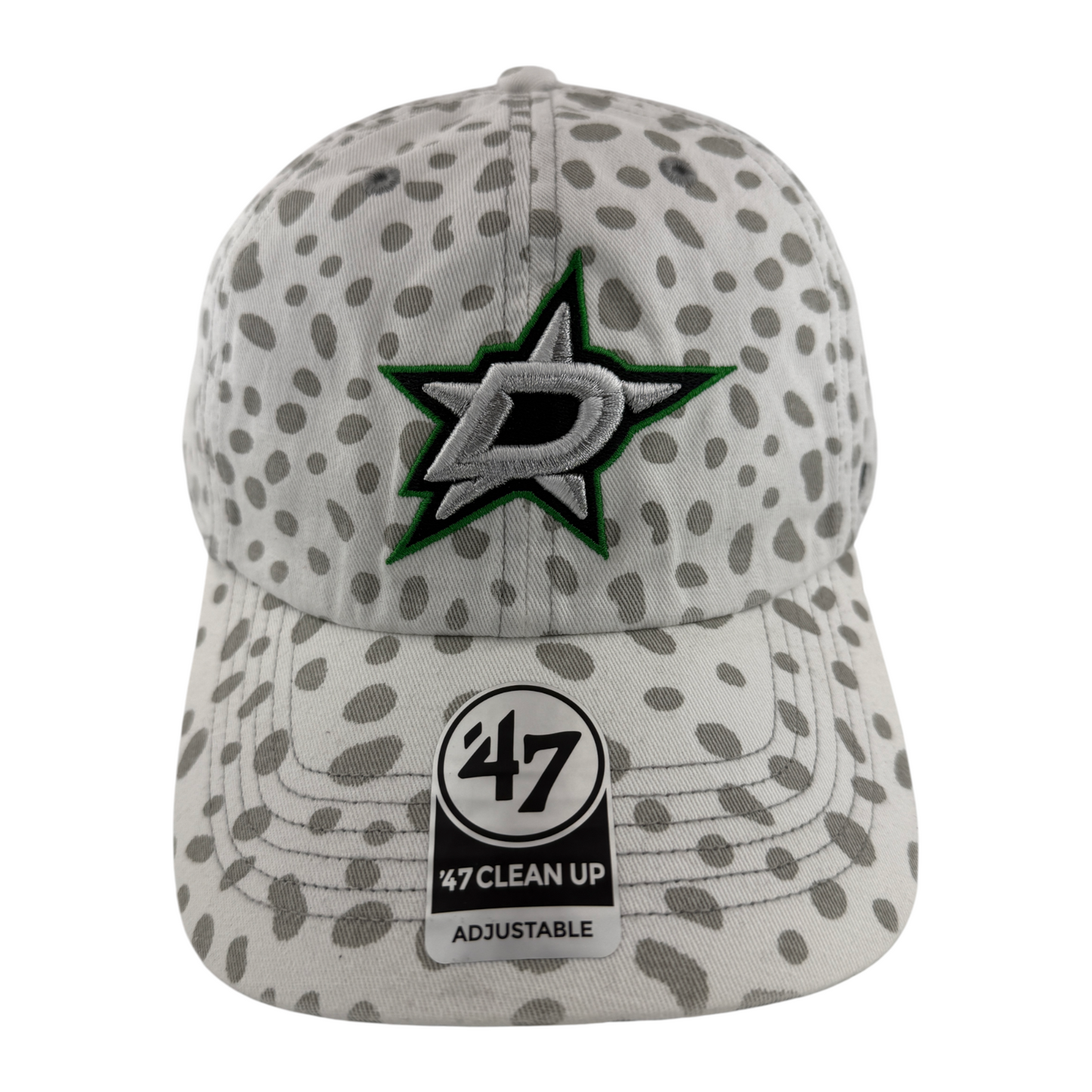 '47 Brand Dallas Stars NHL White Cheetah Leopard Clean Up Adjustable Dad Hat Cap