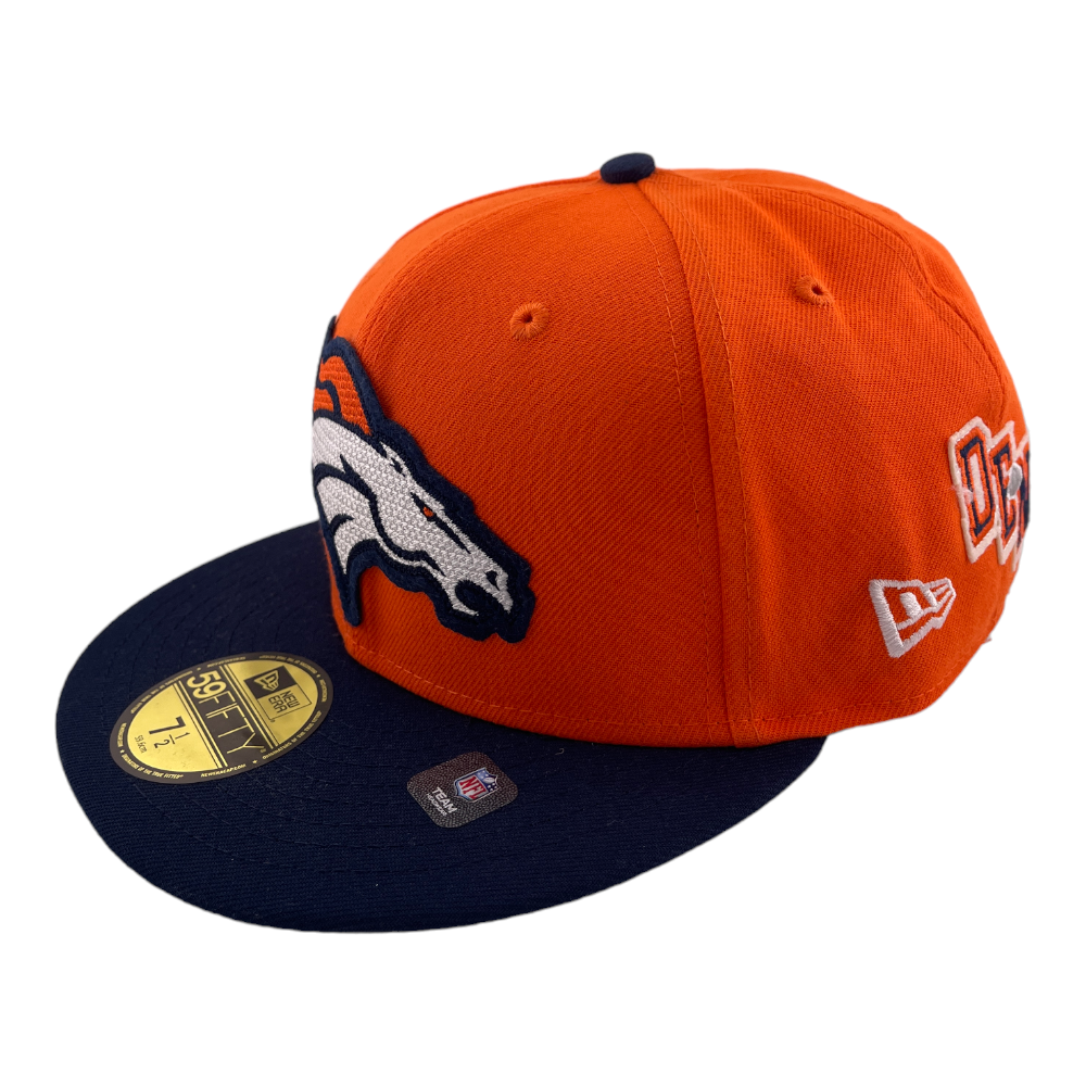 New Era Denver Broncos Letterman Super Bowl XXXIII Patch 59FIFTY Fitted Hat Cap