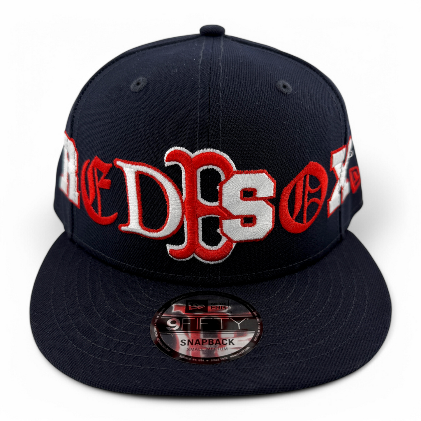 New Era Boston Red Sox MLB Team Typography Navy 9FIFTY Snapback Adjustable Hat