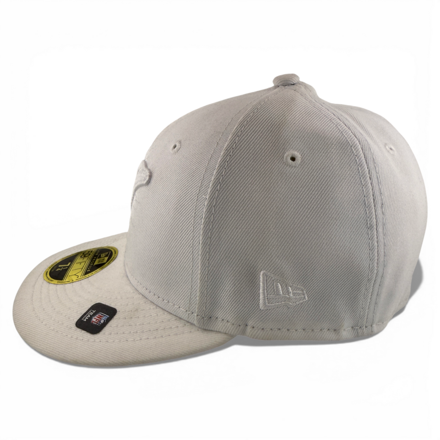 New Era Miami Dolphins NFL All White Logo 59Fifty Low Profile Fitted Hat Cap