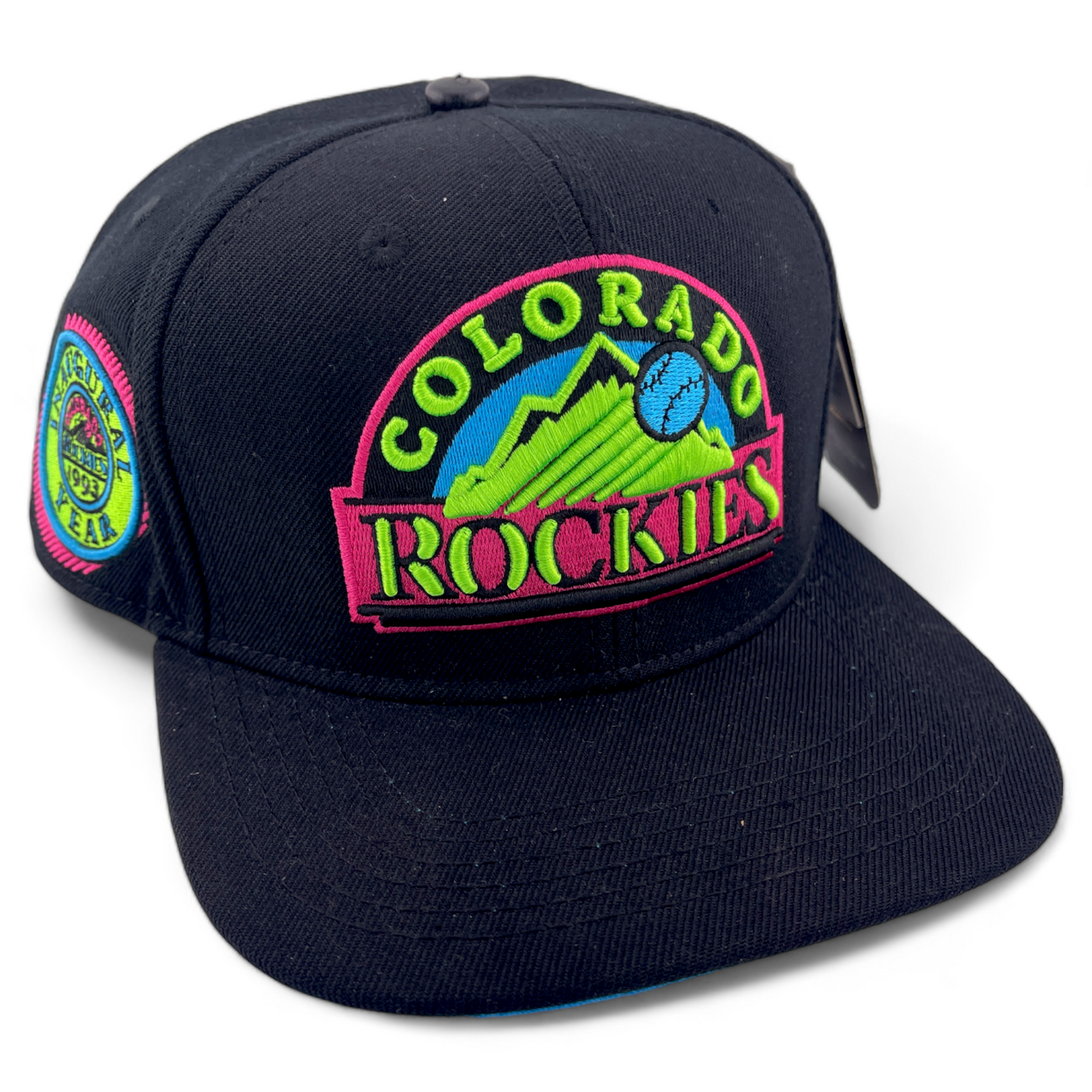 Pro Standard Colorado Rockies MLB Inaugural Patch Retro Black/Neon Snapback Hat