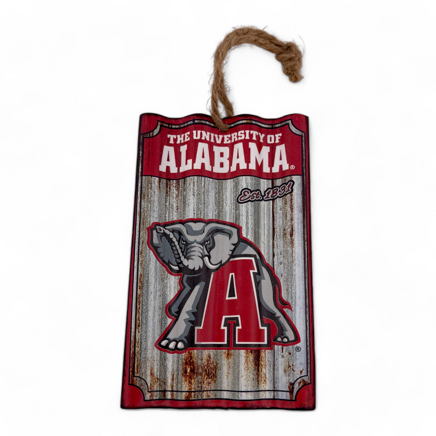 2-PACK University of Alabama Crimson Tide Metal Hanging Sign Christmas Ornament
