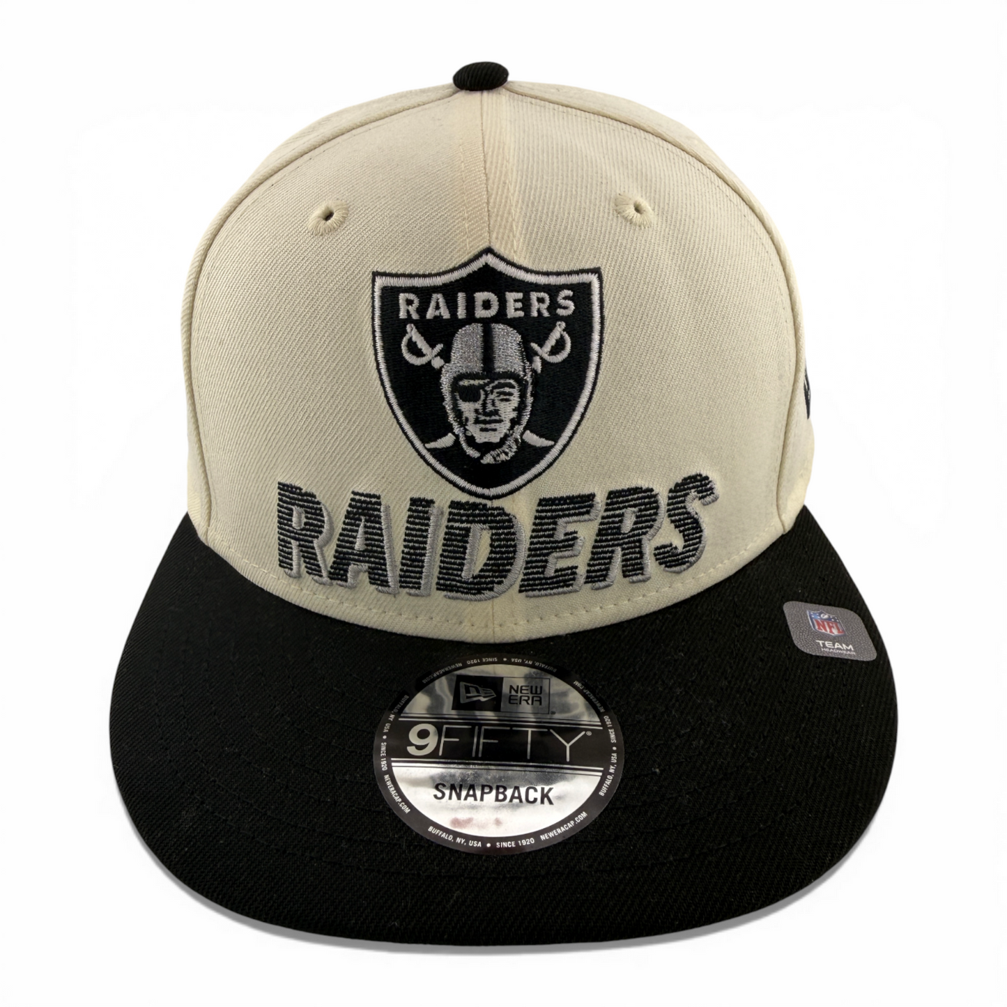 New Era Las Vegas Raiders NFL Retro Stack Logo 9Fifty Snapback Adjustable Hat