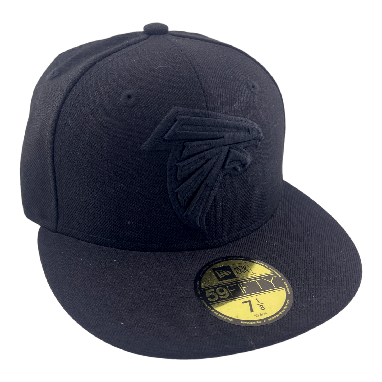 New Era Atlanta Falcons All Blacked Out Logo Black/Grey UV 59FIFTY Fitted Hat