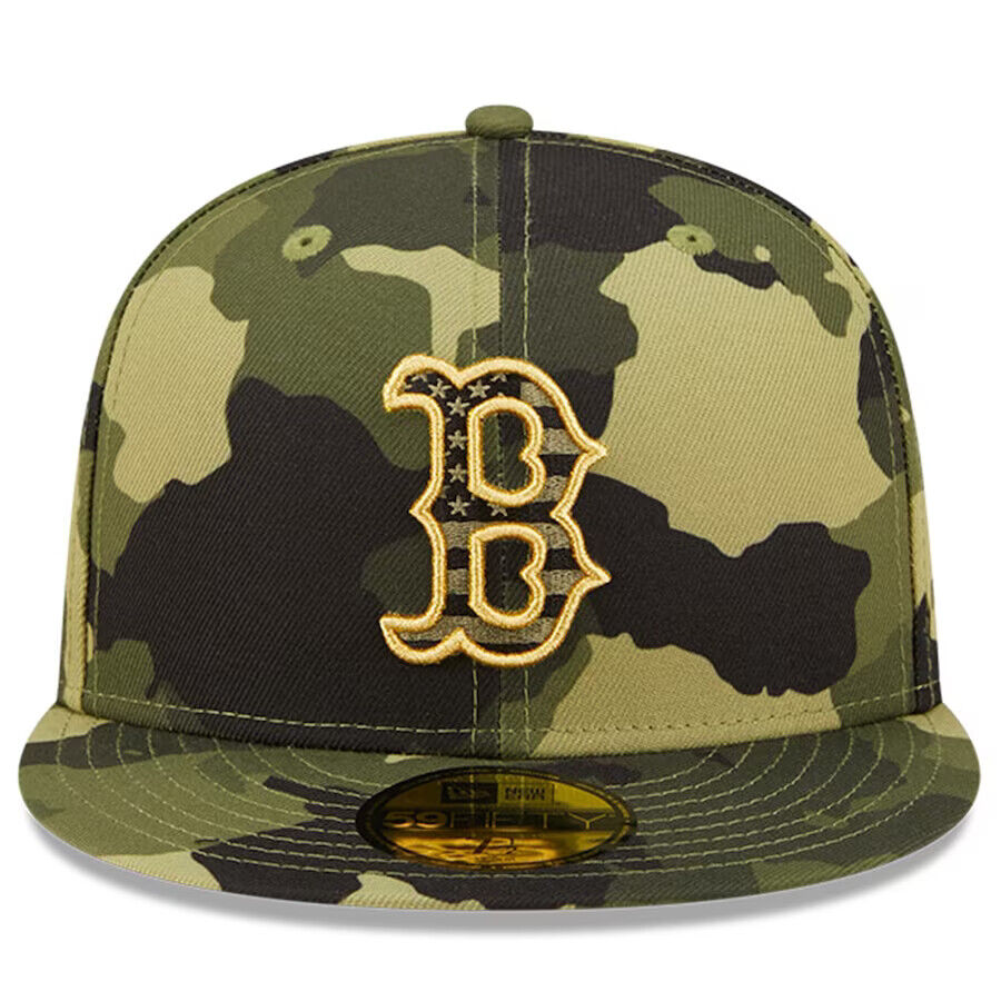 New Era Boston Red Sox 2022 Armed Forces Day Camo On-Field 59FIFTY Fitted Hat