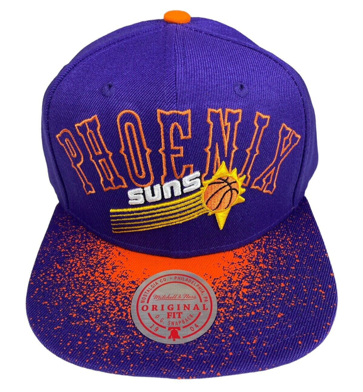 Mitchell & Ness Phoenix Suns NBA Spray Paint Splatter Purple/Orange Snapback Hat