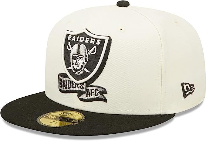 New Era Las Vegas Raiders 2022 Sideline NFL Cream 59FIFTY Fitted Hat Cap