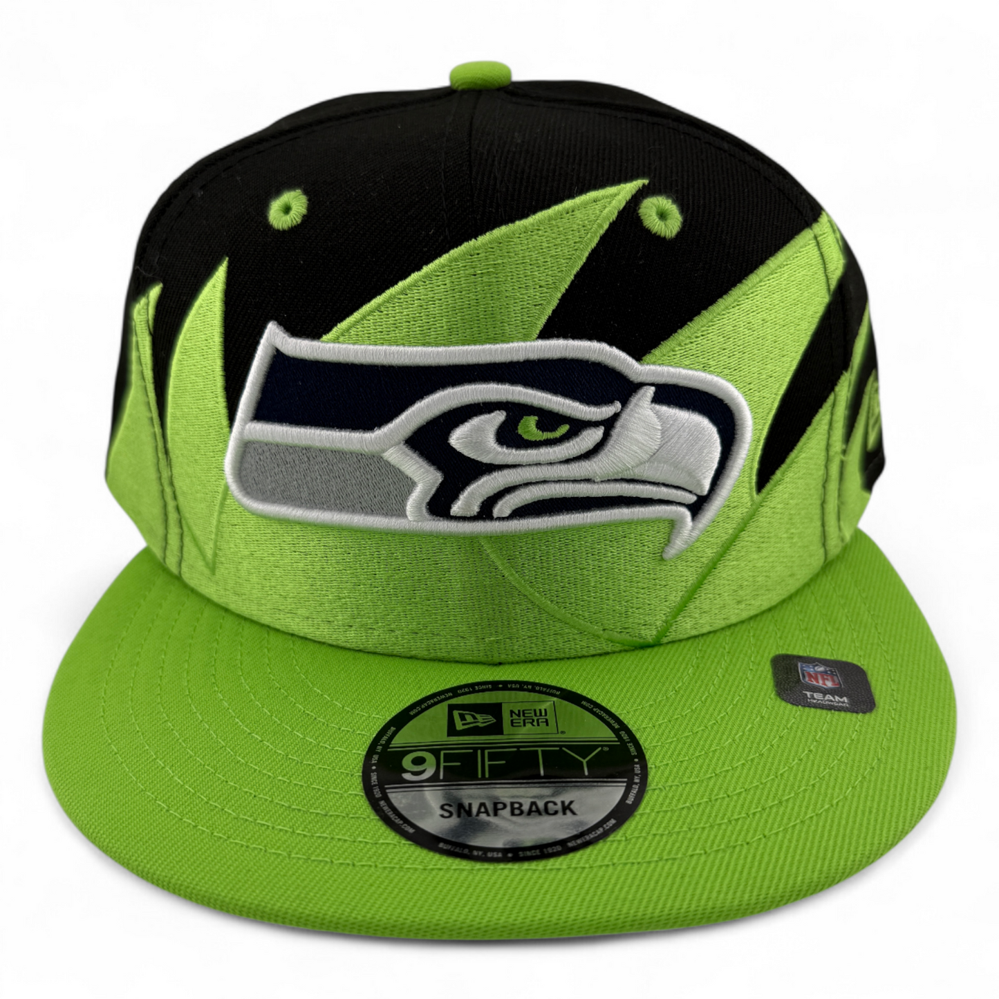 New Era Seattle Seahawks NFL Retro Wave Sharktooth Neon 9Fifty Snapback Hat Cap