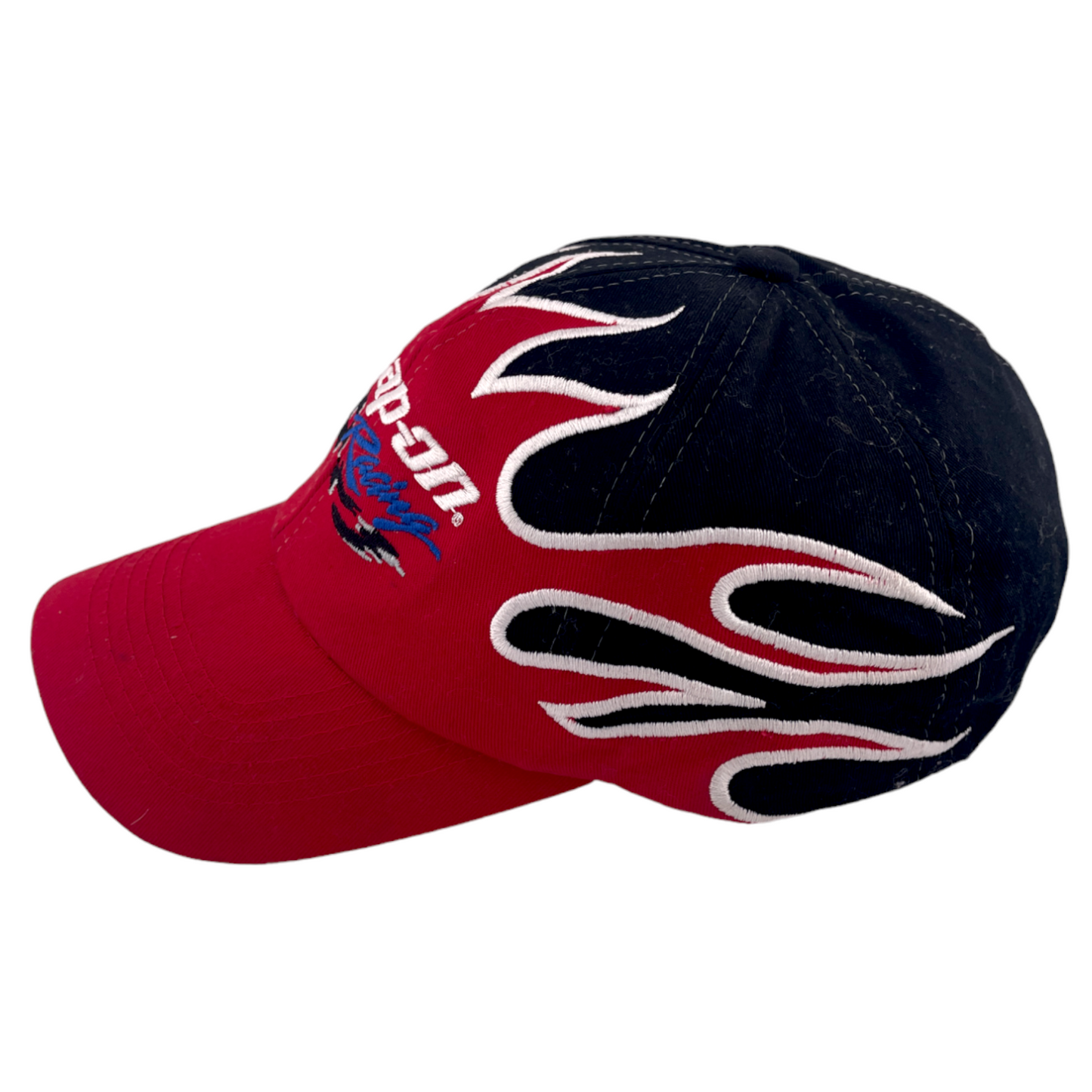 Vintage Snap-On Racing Official Merchandise Black/Red Flame Adjustable Hat Cap