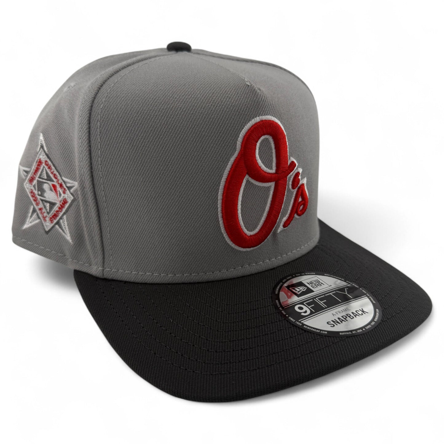 New Era Baltimore Orioles MLB Grey A-Frame 9FIFTY Snapback Adjustable Hat Cap