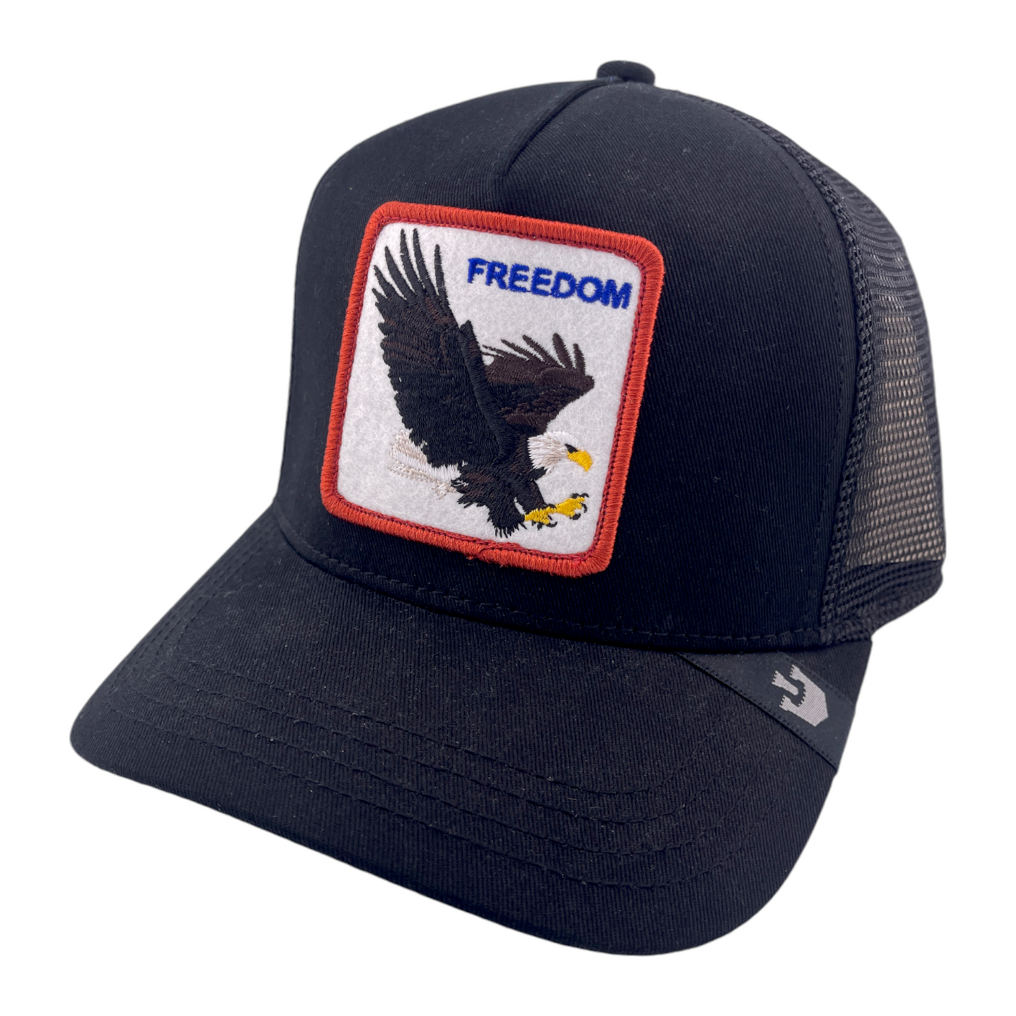 Goorin Bros The Freedom Eagle Farm All Black Mesh Back Trucker Snapback Hat Cap