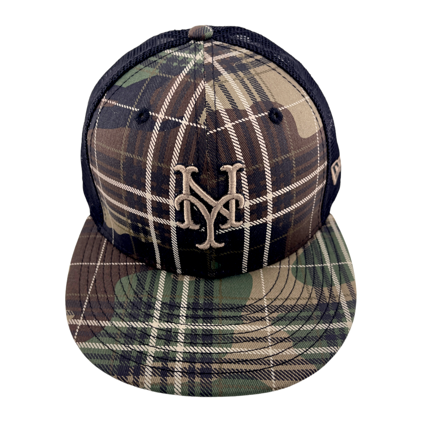 New Era New York Mets MLB Camo Plaid 9FIFTY Mesh Snapback Adjustable Hat Cap