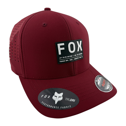 Fox Racing Non Stop Tech Maroon Burgundy Sport Neo Mesh Stretch Flex Fit Hat Cap
