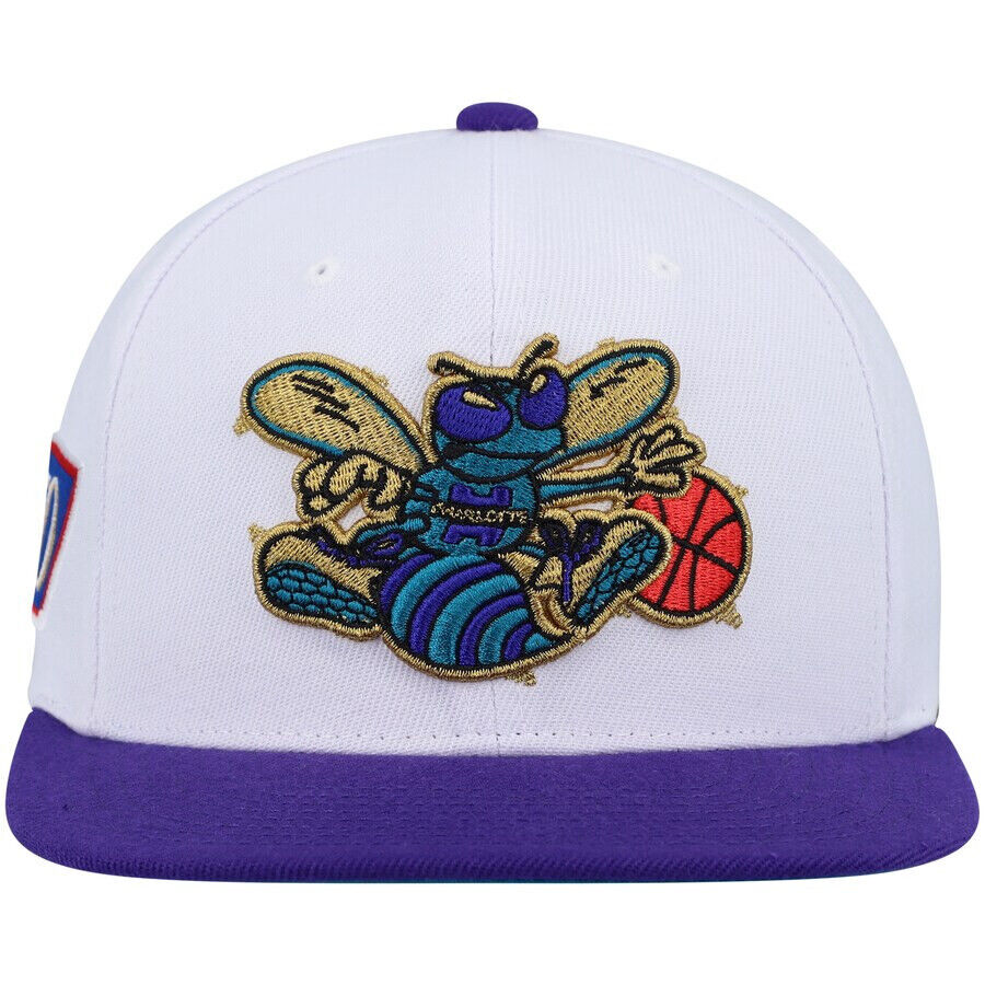 Mitchell & Ness Charlotte Hornets NBA 50th Anniversary Patch White Snapback Hat