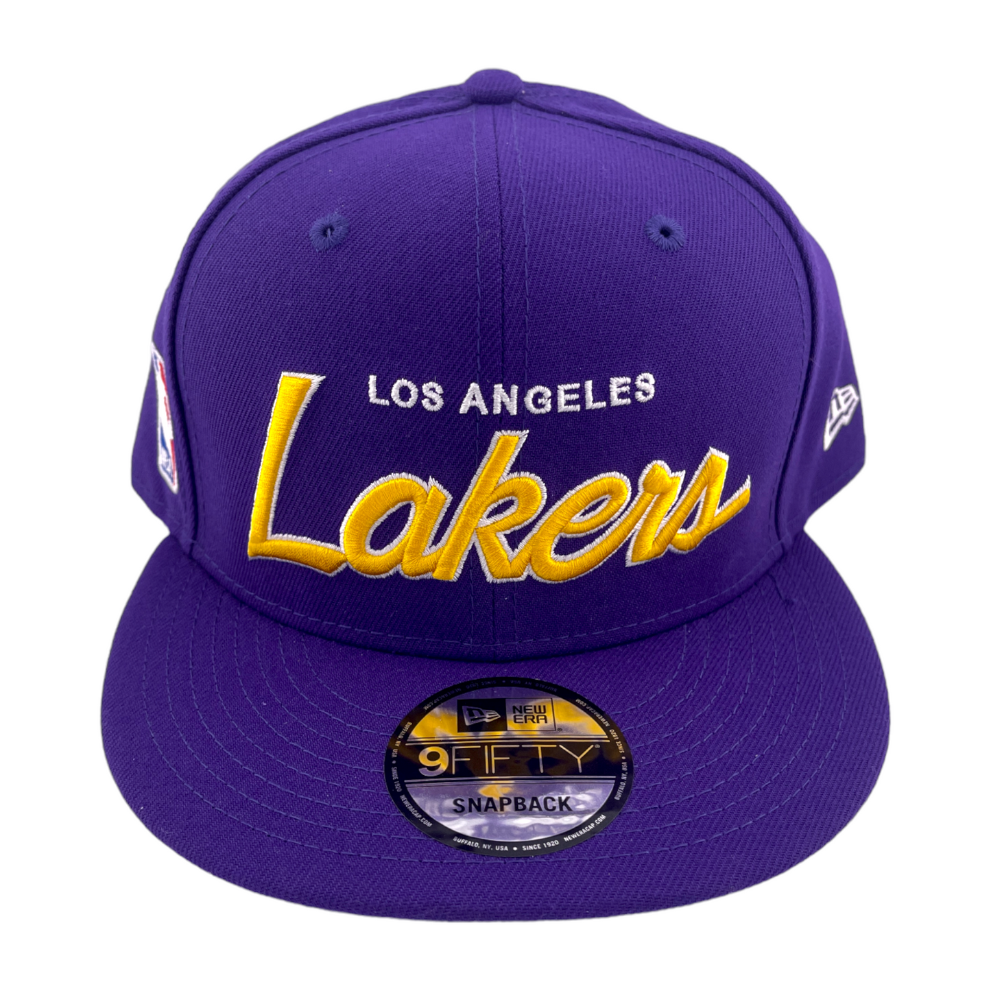 New Era Los Angeles Lakers Script Up Purple/Grey UV NBA 9FIFTY Snapback Hat Cap