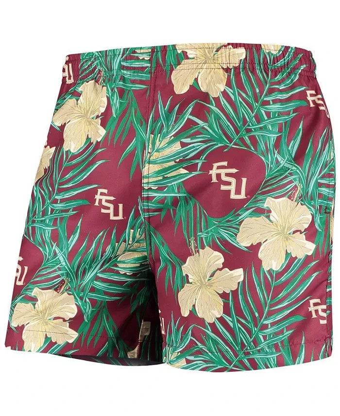 FOCO Florida State Seminoles FSU Floral Island Palm Swim Trunks Mens Size 2XL