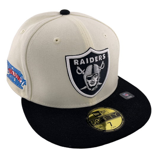 ~NEW DROP~ New Era Las Vegas Raiders NFL Superbowl XVIII Side Patch 59Fifty Fitted Hat Cap