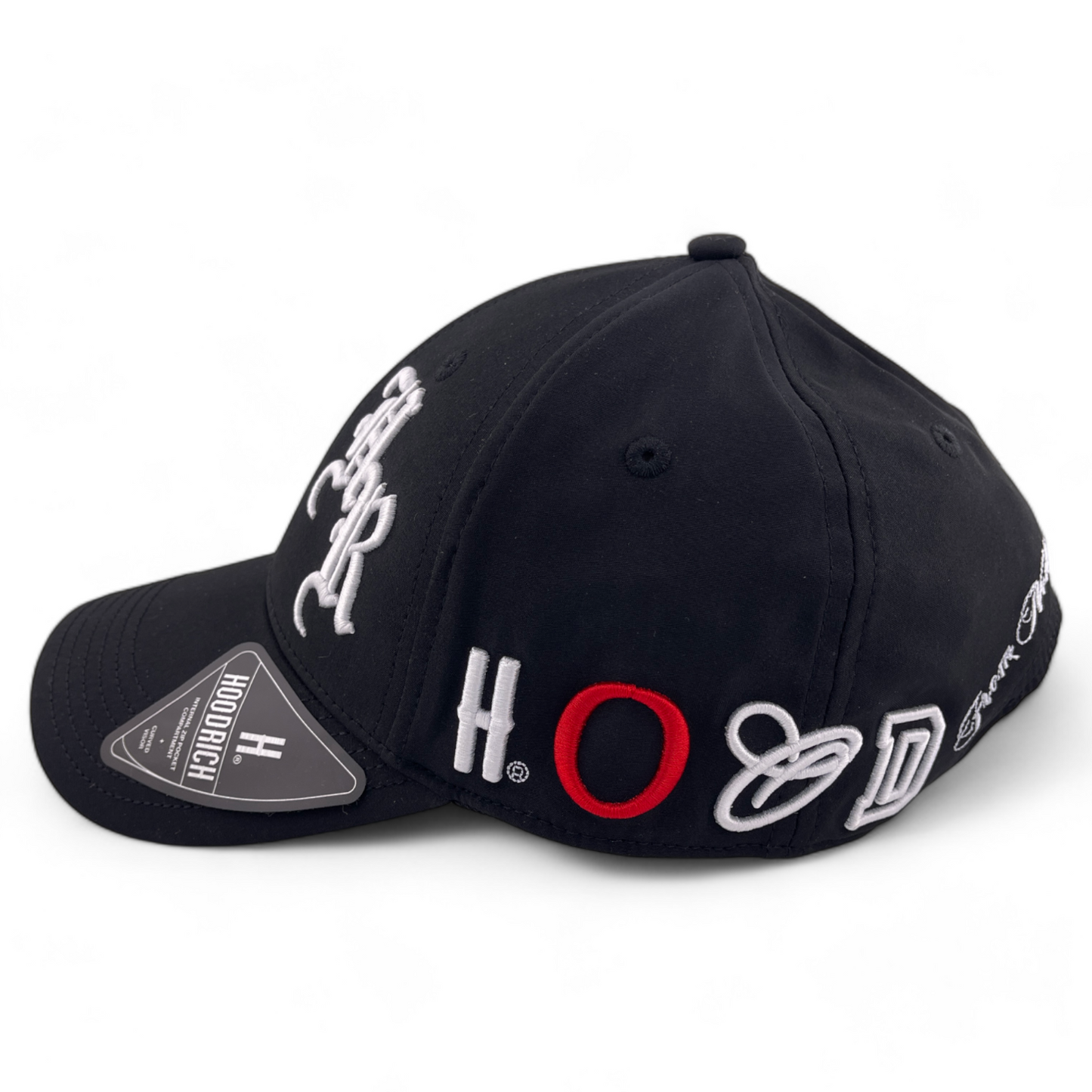 Hoodrich OG Heat Sport Logo with Internal Zipper Pocket Black Adjustable Hat Cap