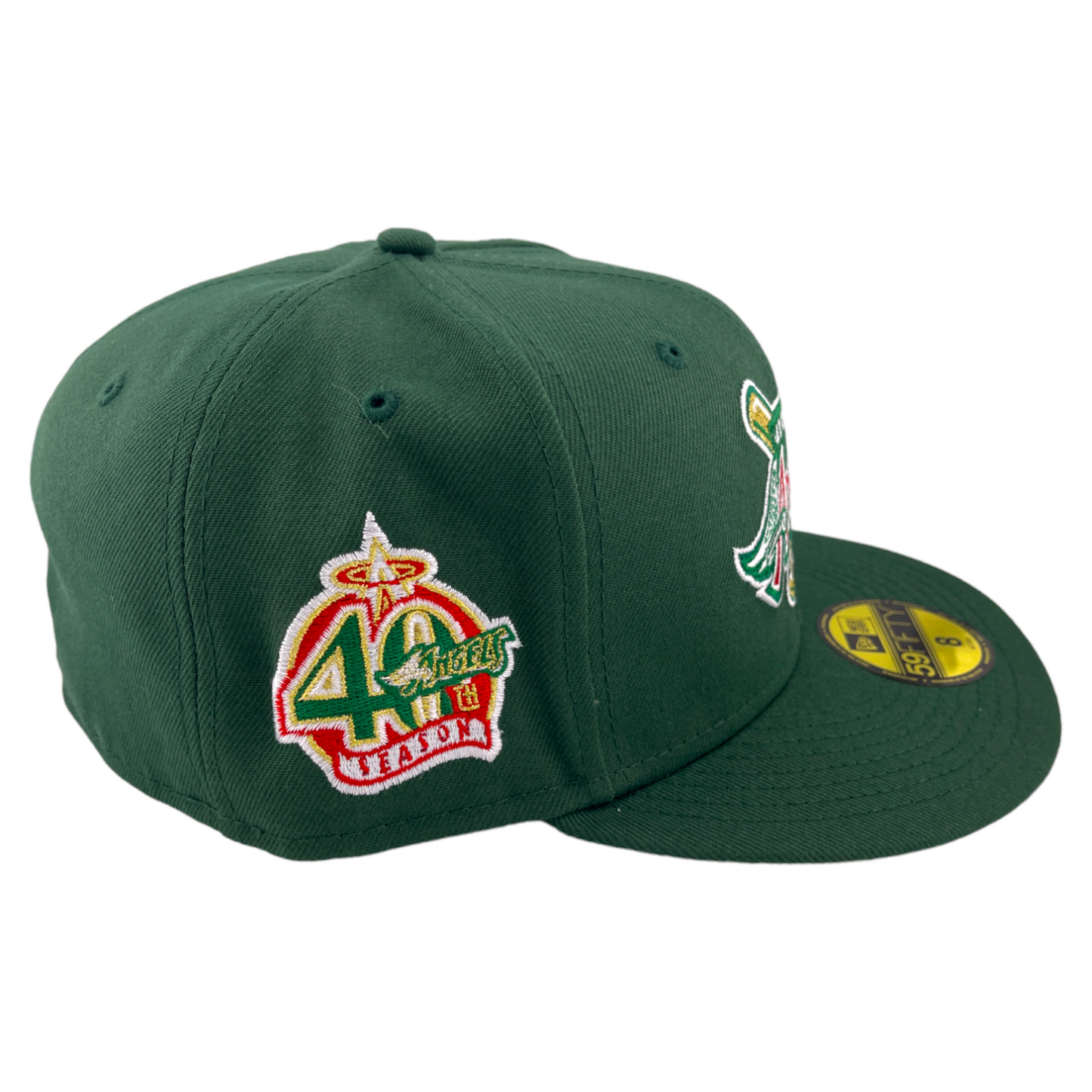 New Era Anaheim Angels 40th Season Side Patch Tinsel Pack Green/Red 59FIFTY Hat