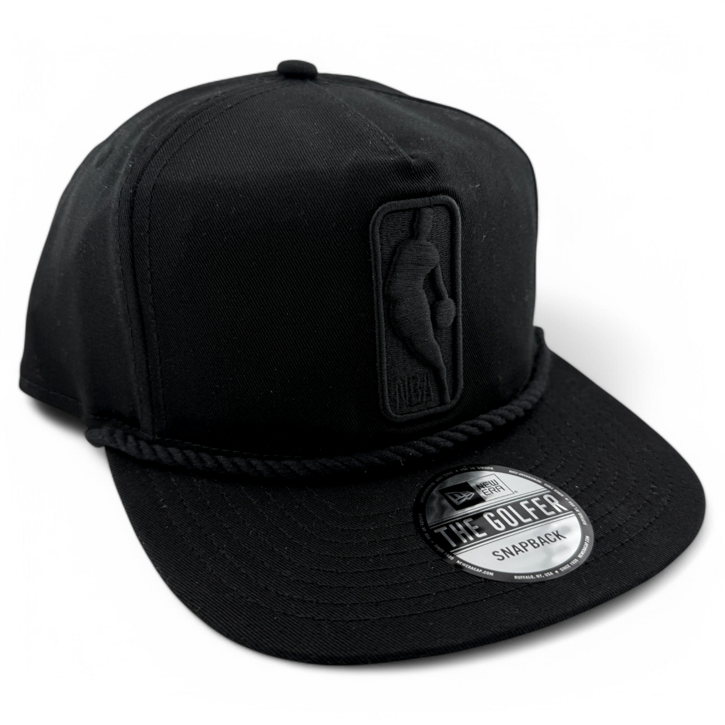 New Era NBA Logo All Black The Golfer Rope A-Frame Snapback Adjustable Hat Cap