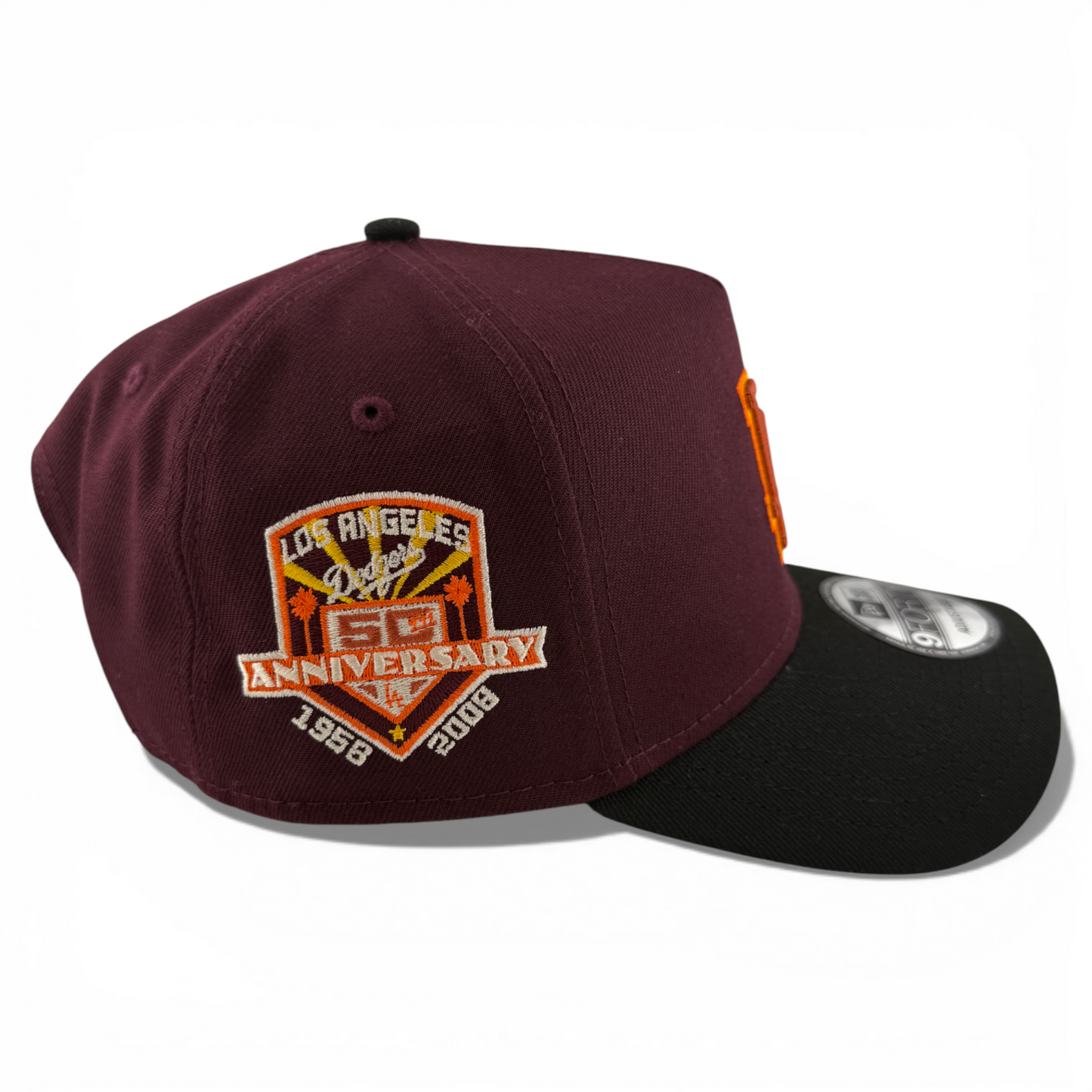 New Era Los Angeles Angels MLB Maroon A-Frame 9Forty Snapback Adjustable Hat Cap