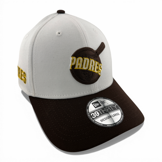 New Era San Diego Padres MLB Swinger Combo Logo Brown 39Thirty Flex Fit Hat Cap