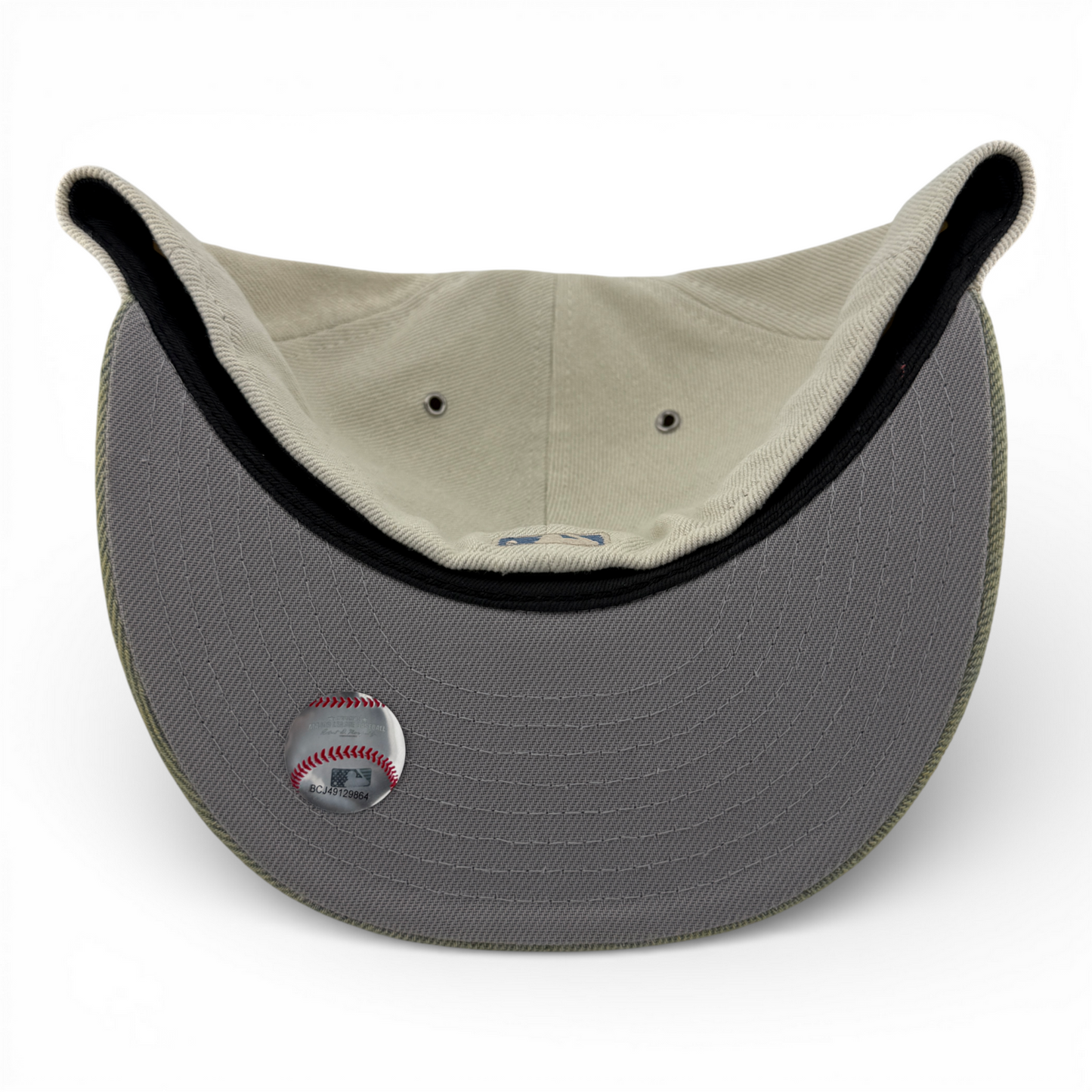 New Era Toronto Blue Jays MLB Denim 2 Tone Tan Khaki 59Fifty Fitted Hat Cap