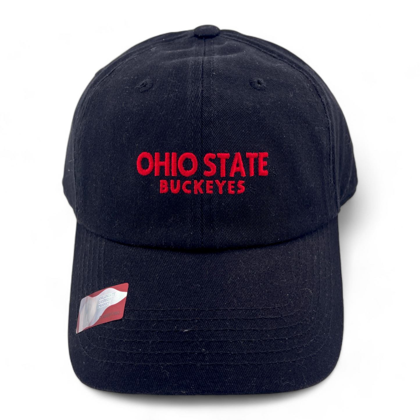 Ohio State University Buckeyes NCAA Text Script Black Adjustable Dad Hat Cap